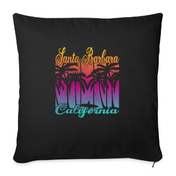 Vintage Santa Barbara California Surf - Sofa pillowcase 17,3'' x 17,3'' (45 x 45 cm) - black - Front