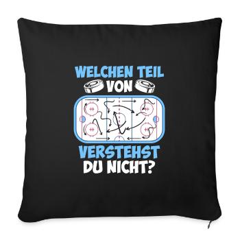 Eishockey Taktik Eishockeyspieler Eishockey - Sofakissenbezug 45 x 45 cm - Schwarz - Vorne