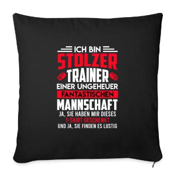 Mannschaft Trainer Eishockey Coach Trainer - Sofakissenbezug 45 x 45 cm - Schwarz - Vorne