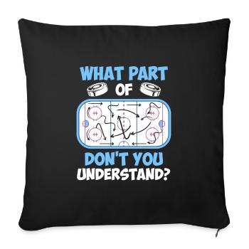 Tactiques de hockey sur glace Hockey sur glace Hockey sur glace - Housse de coussin décorative 45 x 45 cm - noir - Devant