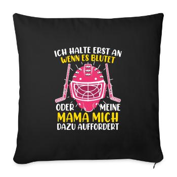 Je ne m’arrête que quand il saigne le hockey sur glace - Housse de coussin décorative 45 x 45 cm - noir - Devant