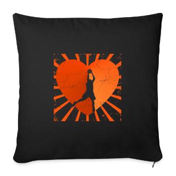 Basketball Love Hoops Ball Life Bball Dunk Heart - Housse de coussin décorative 45 x 45 cm - noir - Devant