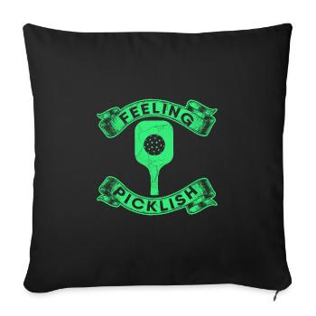 Feeling Picklish Pickleball Paddle Pickle Ball Ace - Sofa pillowcase 17,3'' x 17,3'' (45 x 45 cm) - black - Front