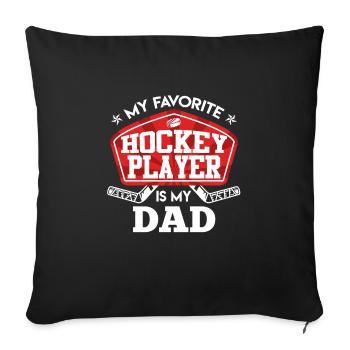 Eishockey Papa - Sofakissenbezug 45 x 45 cm - Schwarz - Vorne
