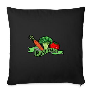 Vegan Power Plant Vegetarian Diet Veganism Veggies - Sofa pillowcase 17,3'' x 17,3'' (45 x 45 cm) - black - Front