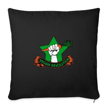 Vegan Revolution Plant Vegetarian Diet Veganism - Sofa pillowcase 17,3'' x 17,3'' (45 x 45 cm) - black - Front
