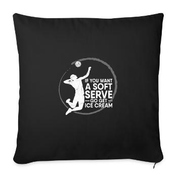 Want A Soft Serve Get Ice Cream Volleyball Player - Sofa pillowcase 17,3'' x 17,3'' (45 x 45 cm) - black - Front
