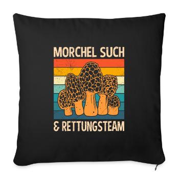 Rettungsteam Pilze Morchel Pilzsammler - Sofakissenbezug 45 x 45 cm - Schwarz - Vorne