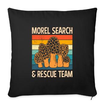 Rescue Team Morel Mushroom Picker - Sofa pillowcase 17,3'' x 17,3'' (45 x 45 cm) - black - Front