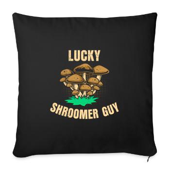 Lucky Mushroom Picking Mushroom Pickers shrooming - Sofa pillowcase 17,3'' x 17,3'' (45 x 45 cm) - black - Front