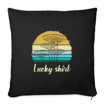 Lucky Shirt Mushroom Picker Mushroom Picking Shrooming - Sofa pillowcase 17,3'' x 17,3'' (45 x 45 cm) - black - Front