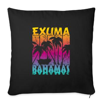 Vintage Exuma Bahamas Pig - Sofa pillowcase 17,3'' x 17,3'' (45 x 45 cm) - black - Front