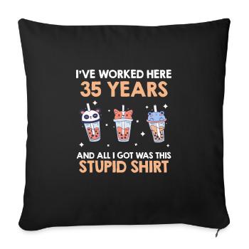 35 Jahre Dienstjubiläum 35 Dienstjahre - Sofakissenbezug 45 x 45 cm - Schwarz - Vorne