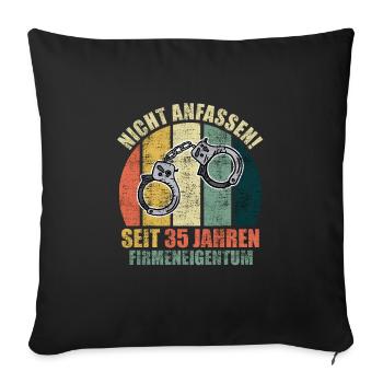 35 Jahre Dienstjubiläum 35 Dienstjahre - Sofakissenbezug 45 x 45 cm - Schwarz - Vorne