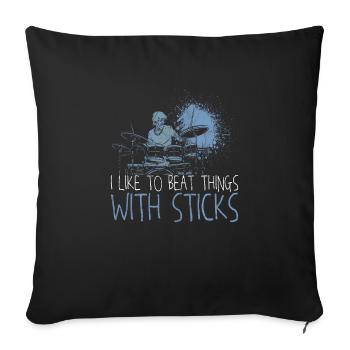 Percussion Drums Drummer Woodwind Snare Music Drum - Housse de coussin décorative 45 x 45 cm - noir - Devant