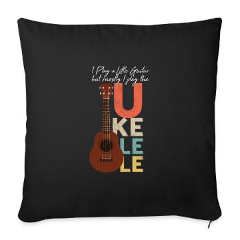 Guitar Ukelele Player Electric Guitar Bass Musicgu - Sofa pillowcase 17,3'' x 17,3'' (45 x 45 cm) - black - Front