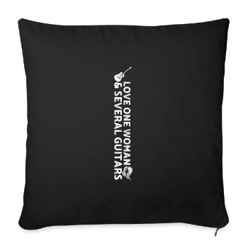 Guitariste Bassiste Guitare Électrique Musique Acoustiqueg - Housse de coussin décorative 45 x 45 cm - noir - Devant