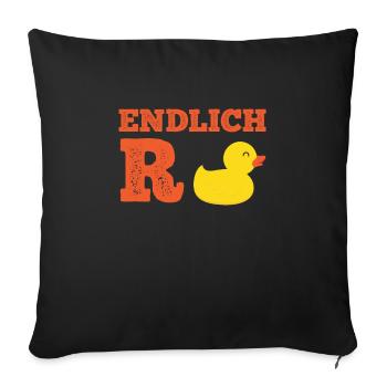 R Ente Renteneintritt Rentner - Sofakissenbezug 45 x 45 cm - Schwarz - Vorne