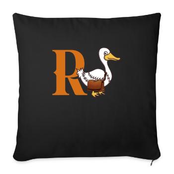 Rente Renteneintritt R Ente - Sofakissenbezug 45 x 45 cm - Schwarz - Vorne