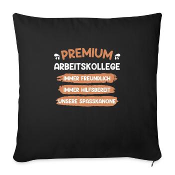 Premium Arbeitskollege bester Kollege - Sofakissenbezug 45 x 45 cm - Schwarz - Vorne