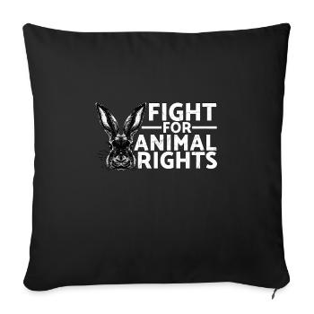 Lutte pour les droits des animaux Sauvetage des animaux Adoption - Housse de coussin décorative 45 x 45 cm - noir - Devant