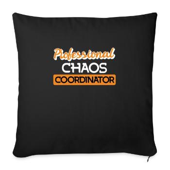Coordinateur professionnel du chaos - Housse de coussin décorative 45 x 45 cm - noir - Devant