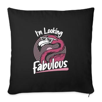 Flamingo Animal Pink - Sofa pillowcase 17,3'' x 17,3'' (45 x 45 cm) - black - Front