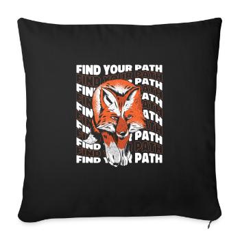 Fox Foxes Animal - Sofa pillowcase 17,3'' x 17,3'' (45 x 45 cm) - black - Front