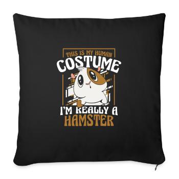 Hamster - Housse de coussin décorative 45 x 45 cm - noir - Devant