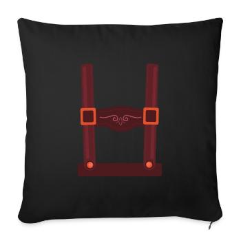 Lederhosen Fake Hosenträger Bayern - Sofakissenbezug 45 x 45 cm - Schwarz - Vorne
