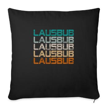 Vintage Lausbube Trachtenshirt Lausbub - Sofakissenbezug 45 x 45 cm - Schwarz - Vorne