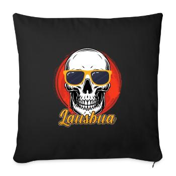 Trachtenshirt Lausbub Lausbube Bayern - Sofakissenbezug 45 x 45 cm - Schwarz - Vorne