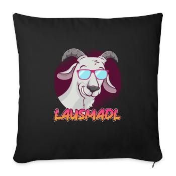 Lausmadl Lausmädchen - Sofakissenbezug 45 x 45 cm - Schwarz - Vorne