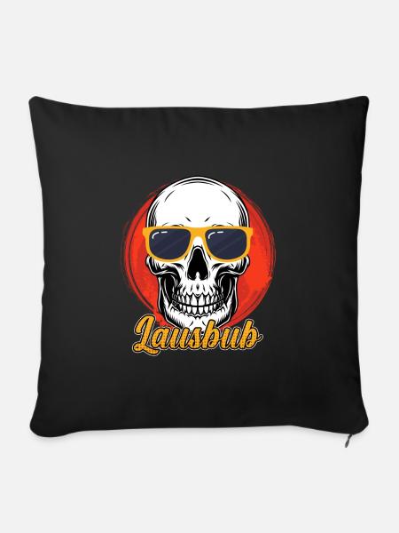 Trachtenshirt Lausbub Lausbube Bayern - Sofakissenbezug 45 x 45 cm - Schwarz