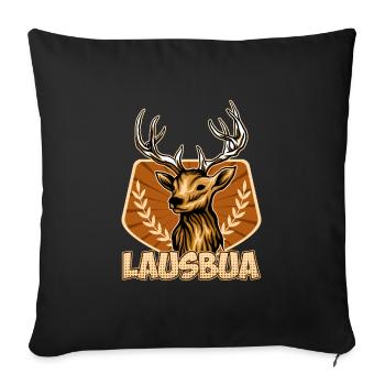 Lausbub Lausbube Bayern Herren Trachten - Sofakissenbezug 45 x 45 cm - Schwarz - Vorne