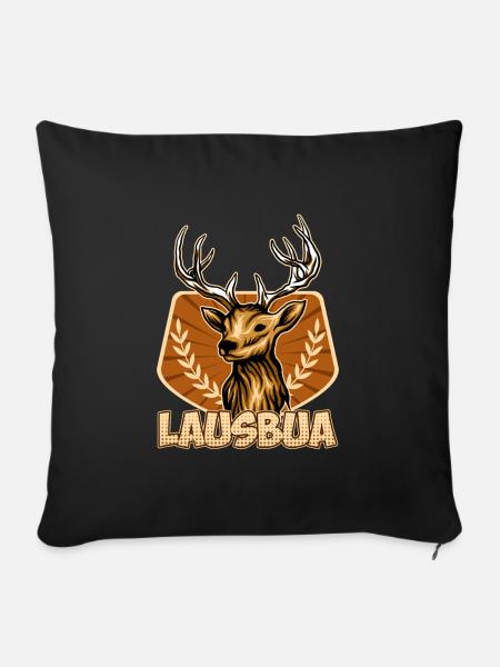 Lausbub Lausbube Bayern Herren Trachten - Sofakissenbezug 45 x 45 cm - Schwarz