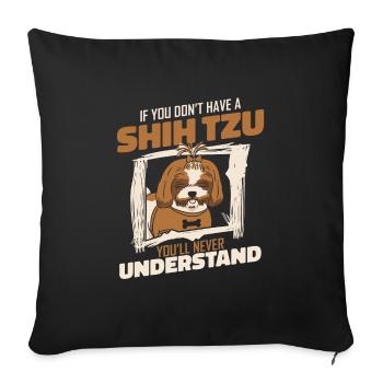 Shih Tzu Hund Shitzu Hunde - Sofakissenbezug 45 x 45 cm - Schwarz - Vorne