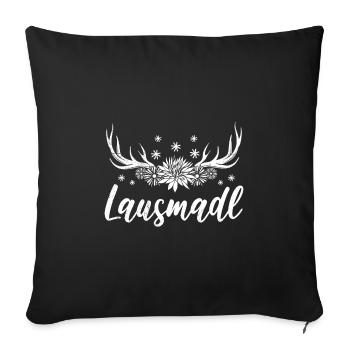 Lausmadl Lausmädchen - Sofakissenbezug 45 x 45 cm - Schwarz - Vorne