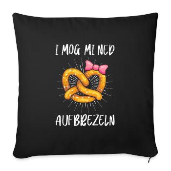 I mog mi ned Aufbrezeln Bayern Brezel - Sofakissenbezug 45 x 45 cm - Schwarz - Vorne