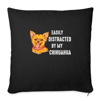 Chien Chihuahua - Housse de coussin décorative 45 x 45 cm - noir - Devant