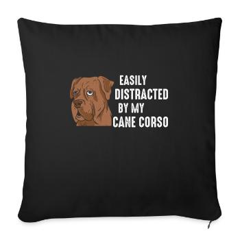 Cane Corso Dog - Sofa pillowcase 17,3'' x 17,3'' (45 x 45 cm) - black - Front