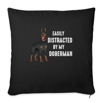 Doberman Pinscher Chien - Housse de coussin décorative 45 x 45 cm - noir - Devant