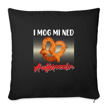 I mog mi ned aufbrezeln Damen Trachtenshirt - Sofakissenbezug 45 x 45 cm - Schwarz - Vorne