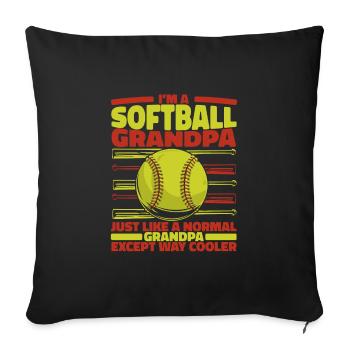 Softball Sport Softball Spieler - Sofakissenbezug 45 x 45 cm - Schwarz - Vorne