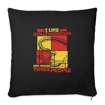Parc d’attractions Roller Coaster Roller Coasters - Housse de coussin décorative 45 x 45 cm - noir - Devant