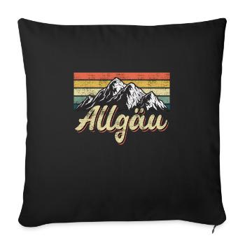 Allgäu - Housse de coussin décorative 45 x 45 cm - noir - Devant