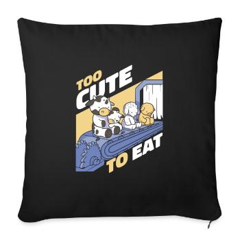 Végétarien Végétalien Veggie Végétarien - Housse de coussin décorative 45 x 45 cm - noir - Devant