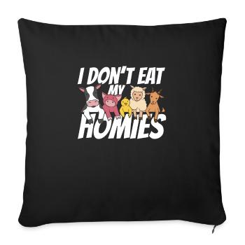 Végétarien Végétalien Veggie Végétarien - Housse de coussin décorative 45 x 45 cm - noir - Devant