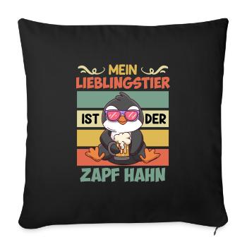 Mein Lieblingstier ist der Zapfhahn Männer Bier - Sofakissenbezug 45 x 45 cm - Schwarz - Vorne