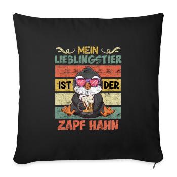 Mein Lieblingstier ist der Zapfhahn Männer Bier - Sofakissenbezug 45 x 45 cm - Schwarz - Vorne